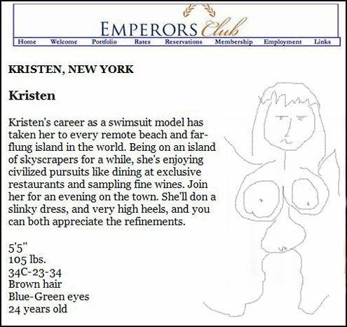 Kristen form Emperors Club - Eliot Spitzer’s Hooker