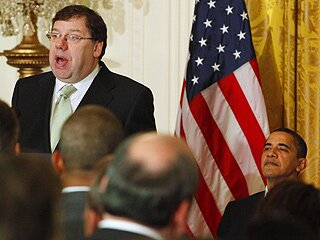 Brian Cowen Delivers Wrong Speech Before Barack Obama Thanks Himself